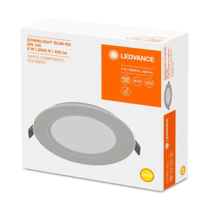 Ledvance LED Downlight slim RD DN105 6W- 830 Warm Wit | 118mm