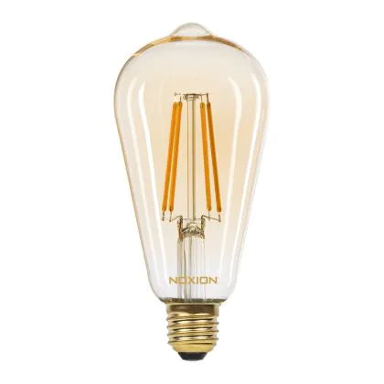 Noxion Lucent LED E27 Edison Filament Amber 8.1W 720lm - 825 Zeer Warm Wit | Dimbaar - Vervangt 60W