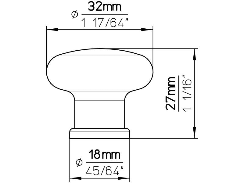 Siro Meubelknop wit kunststof 32mm