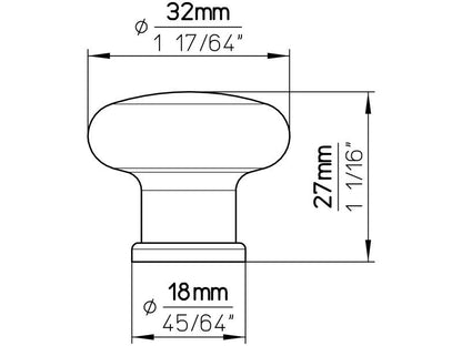Siro Meubelknop wit kunststof 32mm