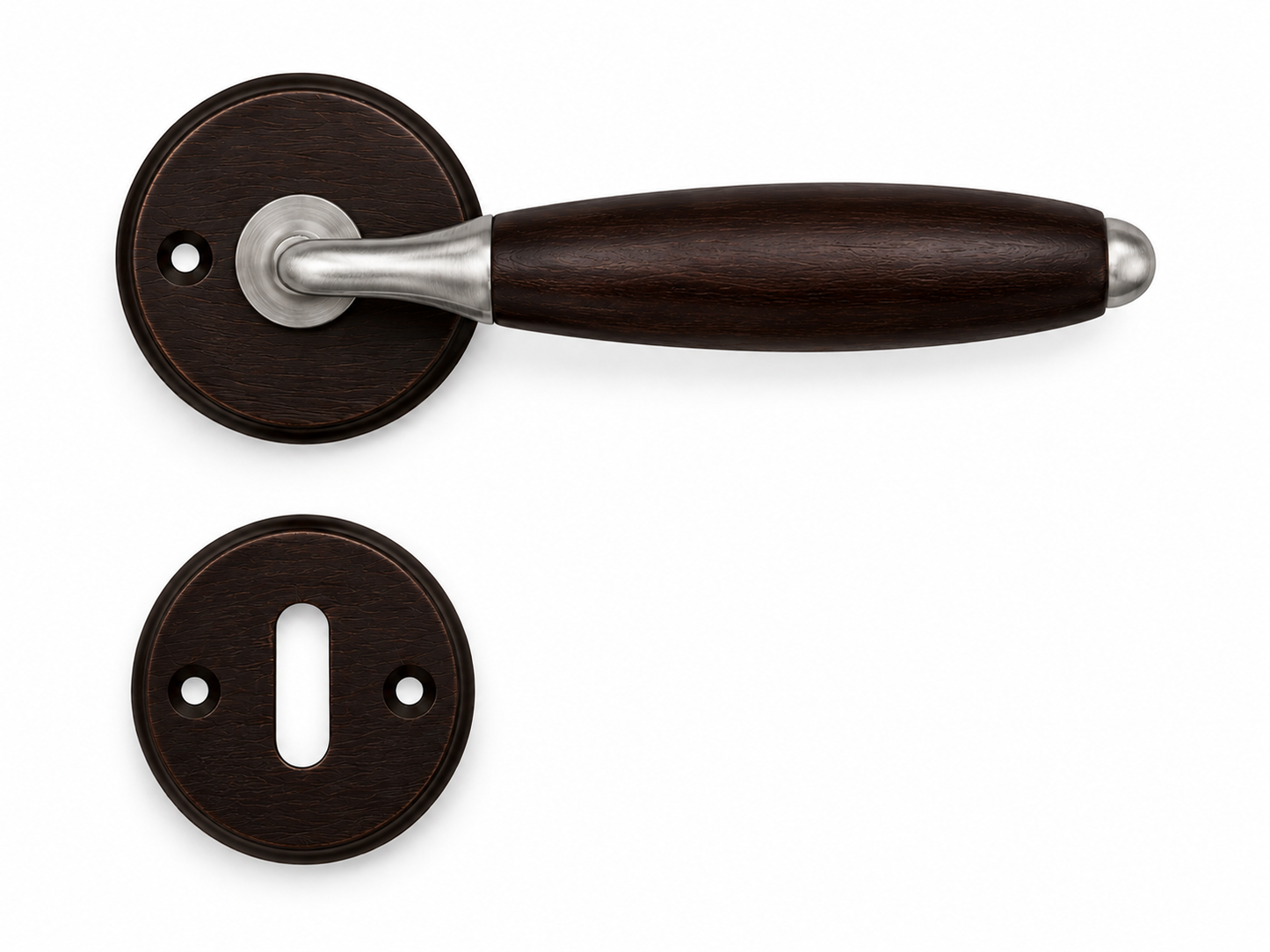 Linea Bertomani Deurklinkset op rozet 52mm Donker bruin Hout