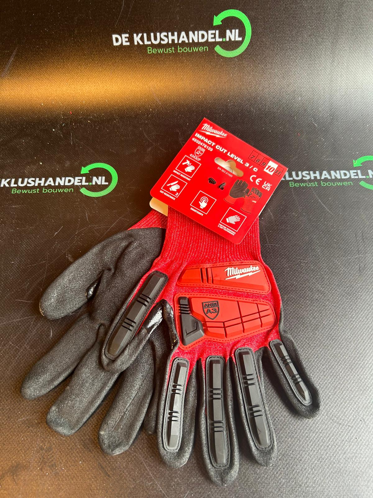 Milwaukee Impact Resistant Work Gloves - Cut Class 3/C - 10/M